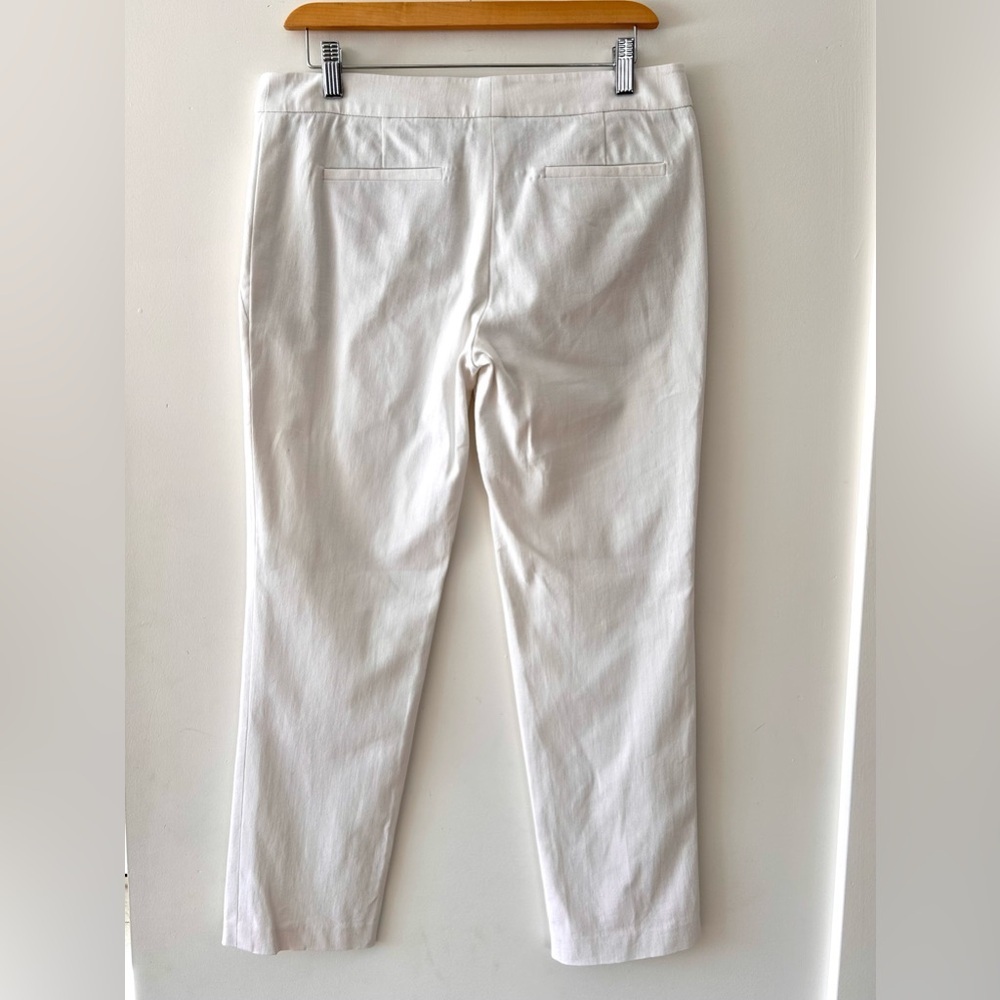 AKRIS PUNTO Cotton-Blend Straight Leg White Trousers | US 6 - Picture 3 of 7
